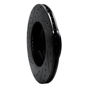 BMW 330XI Brake Rotor (1) - Front Right - R1 Concepts - Drilled & Slotted - Black - `06-`12